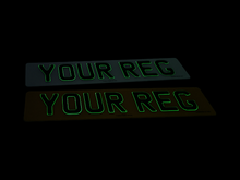 Load image into Gallery viewer, Glow in the Dark 3D Black Gel Number Plate