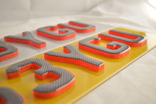 Load image into Gallery viewer, carbon red gel Number Plate - Crystal Plates