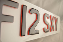 Load image into Gallery viewer, red gel Number Plate - Crystal Plates