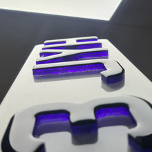 Load image into Gallery viewer, purple gel Number Plate - Crystal Plates