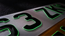 Load image into Gallery viewer, Glow in the Dark 3D Black Gel Number Plate