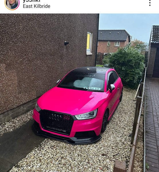 Pink Audi S1 with some 4D plates