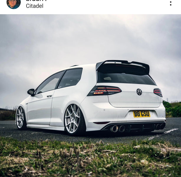 Bagged MK7 VW Golf R with some short 3D gel plates