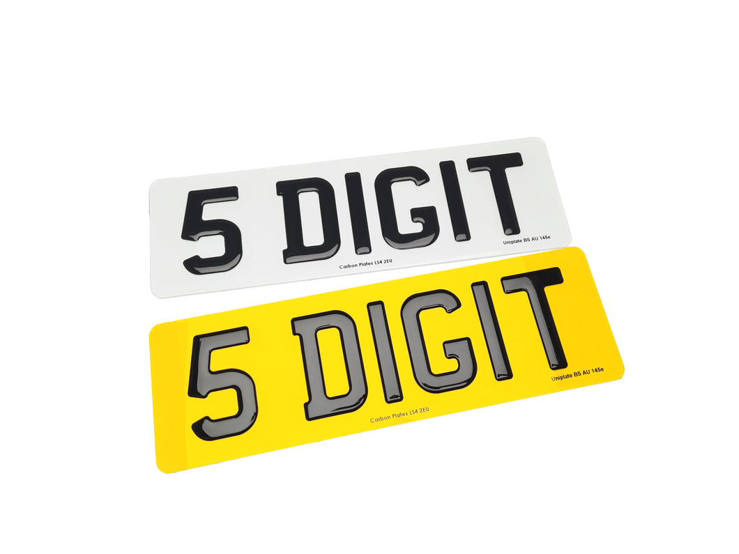 3D Black Gel Number Plate