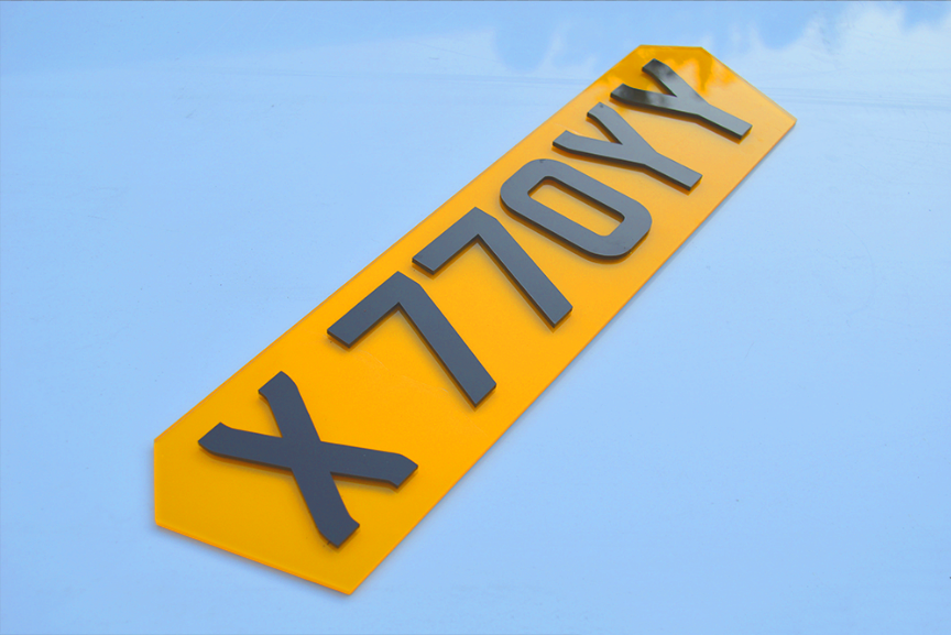 Hex Shaped 4D Acrylic Number Plate