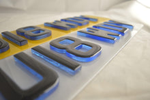 Load image into Gallery viewer, blue gel Number Plate - Crystal Plates
