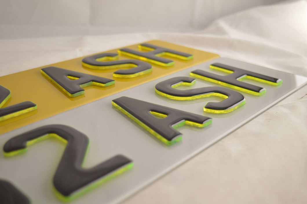 green gel Number Plate - Crystal Plates