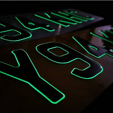 Load image into Gallery viewer, Glow in the Dark 3D Black Gel Number Plate
